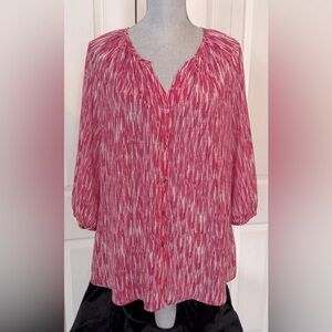 MEXX Fuschia/Red/Cream Abstract Blouse- Sz M